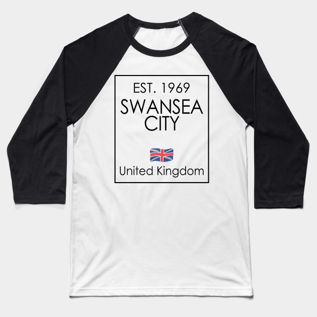 Swansea in UK Baseball T-Shirt by C_ceconello